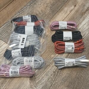 12pk Glitter Charging Cables - Pink, Black, Silver, Red USB-C 10FT